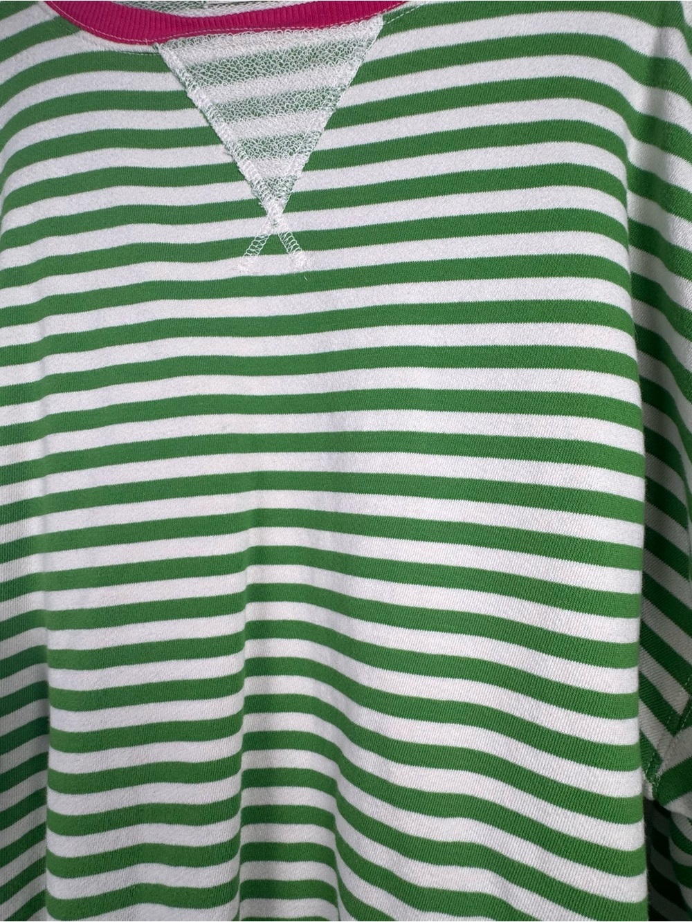 Free People Classic Striped Oversized Crewneck Sweatshirt Green Pink Small - Picture 3 of 10